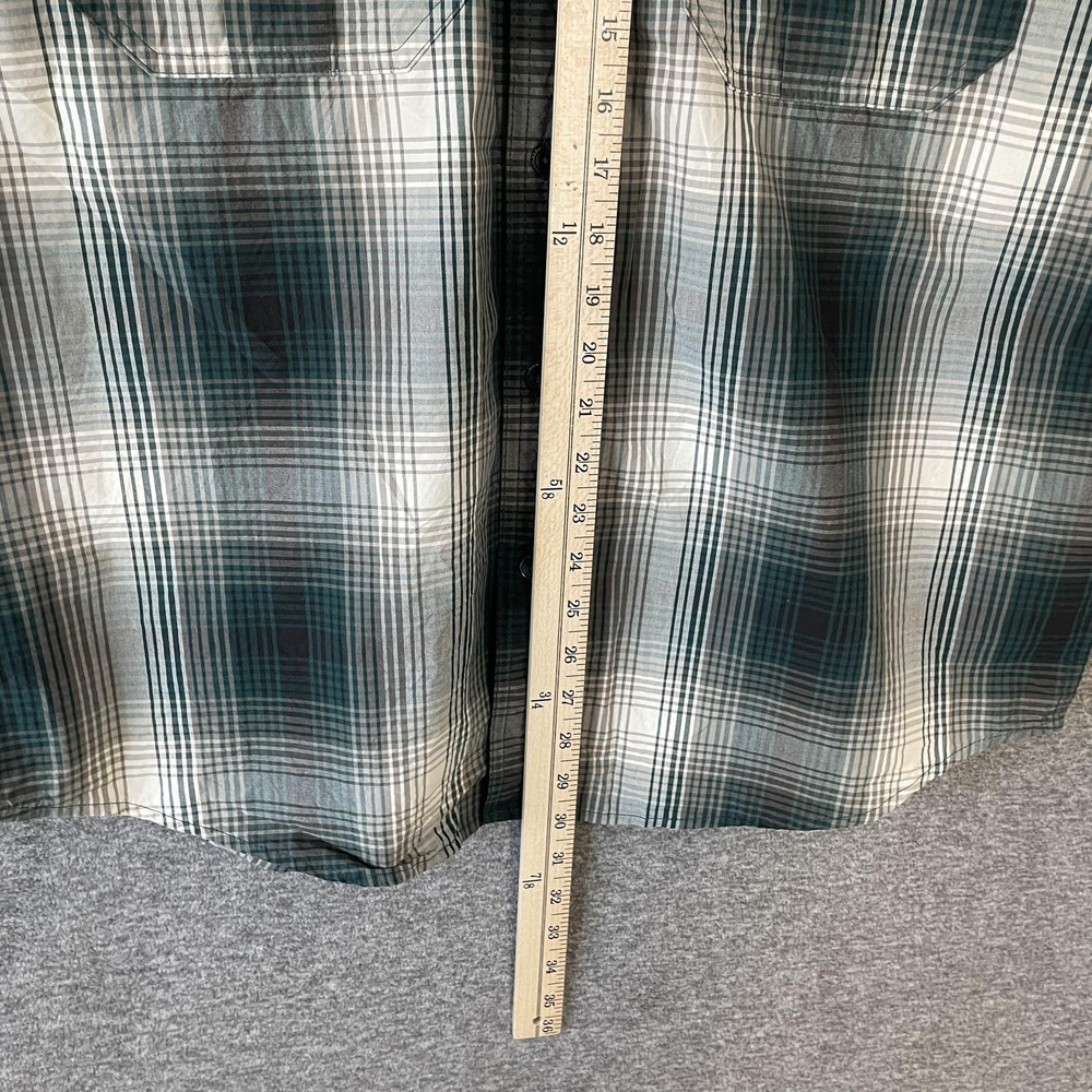 Filson Shirt Mens Large Green Grey Plaid Cotton Short Sleeve Button Up Casual - Picture 4 of 9
